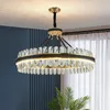 LED Postmodern Round Oval Crystal Chandelier Lighting Lustre Suspension Luminaire Lampen For Dinning Room Free shipping