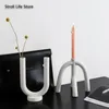 Nordic Creative Ceramic Candlestick White Candle Houders Water Pijp Moderne Woonkamer Kaars Stand Home Ornament Gift FC455 201202