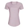 Ladies Fitness Running Quick-drying Breathable Reflective Sports Short Sleeve Yoga T-Shirt LU-58 Seamless Workout White Black Women