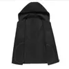 Fashion Black Hooded Wool Coat Men Zupełnie new piersi męskie zimowe płaszcz Plus rozmiar M LJ201110