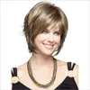 Burgundy Short Synthetic Wig Simulation Human Hair Wigs Hairpieces BOBO pelucas de cabello natural corto K84