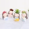 Creatieve krans meisje bloempot succulenten planten planter pot mini cactus bloempot xmas bruiloft home decora t9i001007