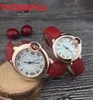 Top Luxury Mens Watches Cronografo al quarzo Rotondo Orologio da polso di design romano Iced Out Hip Hop Cinturino in vera pelle Orologio da donna da uomo