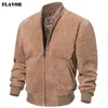 FLAVOR Cappotto classico da uomo in vera pelle di maiale, giacca in vera pelle bomber da baseball 201119