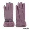 Gants d'hiver pour femmes couleur unie imperméable femme élégante mitaines à nœud papillon dames de haute qualité Guantes1