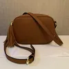 En Kaliteli Çanta Cüzdan Çanta Kadın Çanta Çanta Crossbody Soho Çanta Disko Omuz Çantası Saçaklı Messenger Çanta Çanta 22 cm