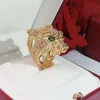 Conjunto en drillneutral Anillo de cabeza de leopardo Tendencia de gama alta Vender bien Potente anillo de leopardo mecánico Envío gratis Material de cobre neutro