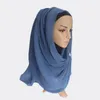 Шарфы Плиссированный простой шарф с морщинами Мусульманский хиджаб Шаль Твердый модный глушитель 22 Color9453052