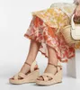 2022 Hoge kwaliteit dames plateausandalen Verbeterde etnische canvas mode zomer casual strandslippers