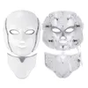 Hot Sales PDT 7 Färg LED Light Therapy Face Beauty Machine LED Facial Neck Mask med mikrourent för hudblekningsenhet Fri leverans