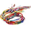 Etnisk handgjord väv rep armband färgglada regnbåge vävda flätade rep sladdarmband vänskap tunna strängsträng armband