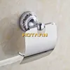 Wholesale And Retail Promotion Ceramic Chrome Brass Wall Mounted Toilet Paper Holder Waterproof Tissue Bar 11892 Y200108