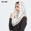 Leo anvi Lace Infinity scarf women Ivory white Mantilla Traditional catholic chapel veil hijab scarf and wraps muslim hijab1189e