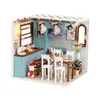 Nouveau 3D maison de poupée en bois Villa meubles bricolage modèle miniature LED lumière 3D maison de poupée en bois cadeaux de Noël jouets pour enfants T200116