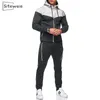 Siteweie 2 조각 남성용 땀 복용 정장을 세트 캐주얼 스포츠 트랙스 Zip Up Sweatshirts and Sweatpants 정장 남성 의류 L494 201109