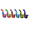 L-Shaped Silicone Pipe Dry Herb Unbreakable and Portable Water Percolator Bong twisty glass blunt smoking pipes