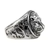 Ringen massief 925 sterling zilver heren leeuw ring vintage steampunk retro biker voor mannen bomen herten gegraveerd mannelijke sieraden4155069