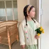 Pullover Deer Jonmi 2022 Spring Baby Girls Knitted Sweater Handmade Embroidery Floral Kids Cardigan Coat Korean Style Children Sweaters