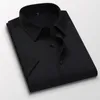 6xl 7xl 8xl zomer nieuwe mannen s shirt shirt met korte mouwen casual zakelijke formele shirts voor mannen witte camisas slanke fit heren kleding lj200925