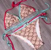 Bikini mode sexiga kvinnor badkläder het försäljning baddräkt gratis frakt designer baddräkt kvinnor damer rygglösa split brev multicolors sommartid strand bad