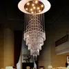 high quality Crystal K9 Spiral Staircase Villa Ceiling Lamps LED Modern Style Pyramid Layers Lights Penthouse Chandeliers Plafondlamp