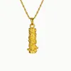 Dragon colonne 18k or jaune rempli femmes hommes pendentif chaîne collier mode bijoux cadeau