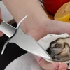 Aço inoxidável clam faca de ostra scallop shell faca de cozinha shucker cozinhar shucking marisco chef chef abrange ferramenta de escudo abridor