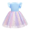 2020 nouvelle fille vêtements d'été arc-en-paillettes princesse robe enfants costume de fête cosplay fantaisie bébé filles robe robe infantil LJ200923