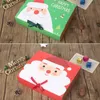 Confezione regalo di Natale Dolci Confezione Scatole di carta per biscotti con fiocco Decorazione di Babbo Natale Avvolgimento di caramelle per la festa dei bambini DHL gratis