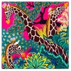 POBING MANUAL HAND Rolled Twill Silk Scarf Women Three Giraffes fyrkantiga halsdukar Echarpes Foulards Femme Wrap Bandana Hijab 90cm 2015715644