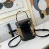 Косметические сумки Красота Чехол Обратное покрытие Холст Petite Размер Crossbody Съемный ремешок Барабанная сумка на плечо Один ручка цилиндр мини сумки