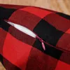 Christmas Decorations Buffalo Plaid Pillow Covers Xmas Winter Holiday Throw Pillow Case for Couch Sofa 18 Inches JK2011PH