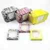 50 stks Paper Wimper Verpakking Doos met Lade Washes Boxes Verpakking Marmeren Ontwerp voor 10 mm- 25mm Mink EyeLashes Square Case