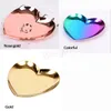 Ring Jewelry Stainless Steel Tray Necklace Bracelet Heart-shaped Trays Bedroom Desktop Storage Box Home Decoration Ornament BH5920 WLY