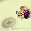 Wedding Rings New Fashion Mysterious Purple Butterfly Flash Jewel Gem Three-piece Gemstone Rings