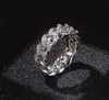 8mm Uomo Donne Donne Cubano Collegamento anello anello hip-hop Zircone in pietra oro argento hered out anelli per regalo di gioielli festa
