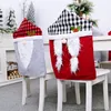 Christmas Chair Covers Plaid Gnome Xmas Backrest Covers New Year Holiday Party Supplies Festival Decoration JK2010XB