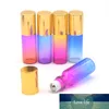 3 Stück ätherisches Öl 5 ml Glasrollerflasche mit Farbverlauf, bunt, leerer Roller auf Kugel, Parfümproben-Glasflasche