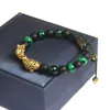 Nuovi braccialetti doppio leopardo nero Cz Braccialetti all'ingrosso 8mm onice naturale opaco verde occhio di tigre braccialetto di pietra pantera macrame gioielli da uomo