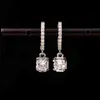 Moissanite Drop Earrings voor vrouwen Classic Four Claws S925 Sterling Silver Platinum vergulde Bruiloft Fijne Sieraden
