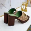 여름 하이힐 슬리퍼 패션 디자이너 샌들 금속 버클 두꺼운 밑창 편안한 여성 사무용 신발