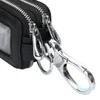 Sheepskin Woven High Quality Key Wallet Waist Hanging Double Zipper Large Capacity Leather Car Key Case