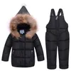 Set di vestiti per neonati Giacche Tute per bambini Tute per bambini Ispessimento invernale Neve Russia Inverno Bambini Ragazze Ragazzi Tute da neve Tuta LJ201007