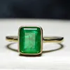 Pansysen 18K guldfärg Emerald Ringar för kvinnor Vintage Real Silver 925 Ring Mens Smycken Varumärken Årsdag Party Present Partihandel J1225