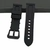 Bekijkbanden 22 mm 24 mm Men Black Band Silicone Rubber Watchband Fit voor Panerastrap roestvrijstalen stalen pin gesp aan polspolsband 5096148