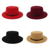 Jazz Formalna Kapelusz Panama Cap Mężczyźni Kobiety Płaskie Czapki Fedory Kapelusze Winter Szeroki Brim Caps Kobieta Trilby Chapeau Lady Headwear Akcesoria Moda Nowy