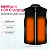 Hommes automne hiver chauffage intelligent coton gilet USB infrarouge gilet de chauffage électrique femmes extérieur thermique hiver chaud veste chauffée 201126