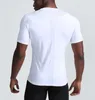 2021 Abbigliamento da uomo T-shirt da palestra sport ad asciugatura rapida da corsa T-shirt O-collo traspirante a maniche corte T-shirt elasticizzata da allenamento all'aperto fitness Nero Bianco