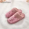 Sophitina Womens Slippers Handmade Sake Design Design Printing Shoes الحفاظ على دافئة Winter PO301 Y200424