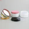 20 x 100g Frasco de cosméticos de creme branco vazio com tampas de alumínio 100 ml Pet Conatiner Silver Lid Wallgood Wallgood Qualtity